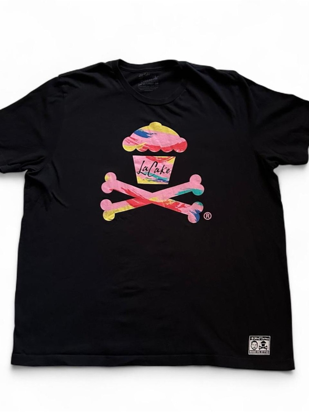 Johnny Cupcakes La Croix Colorful Cupcake Crossbones Graphic Tee - Black 3XL
